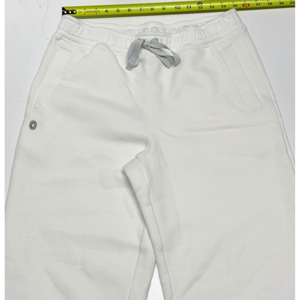 FIGS Off-Shift Wide Leg Sweatpants White Cotton Blend Fleece Pants 1002973 Large - Picture 2 of 5